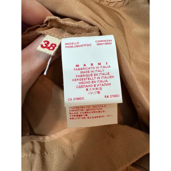 Marni Tan Straight Leg Polyester Capri Pants Size 38 - Picture 7 of 8